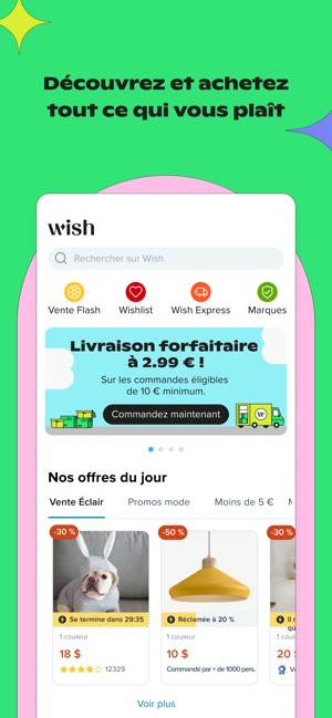 Wish: shopping à petit prix dans l'App Store