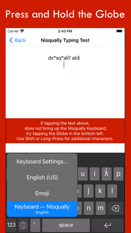 #3. Nisqually Keyboard (iOS) 由: The Language Conservancy, Inc.