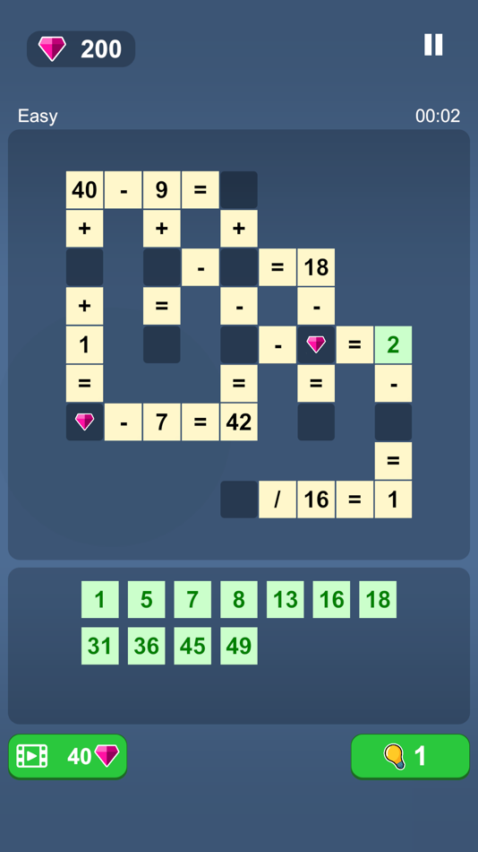#5. Math Cross Puzzle (iOS) Podle: Tatjana Kolesnik