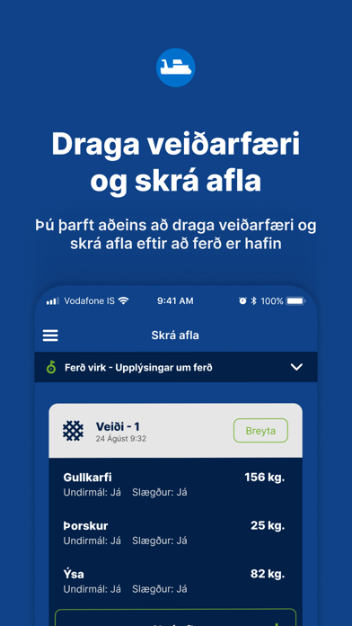 Afladagbók Screenshot
