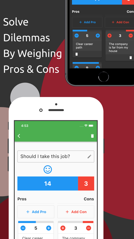 #1. Decision Maker: Pros & Cons (iOS) 由: Thieu Khue