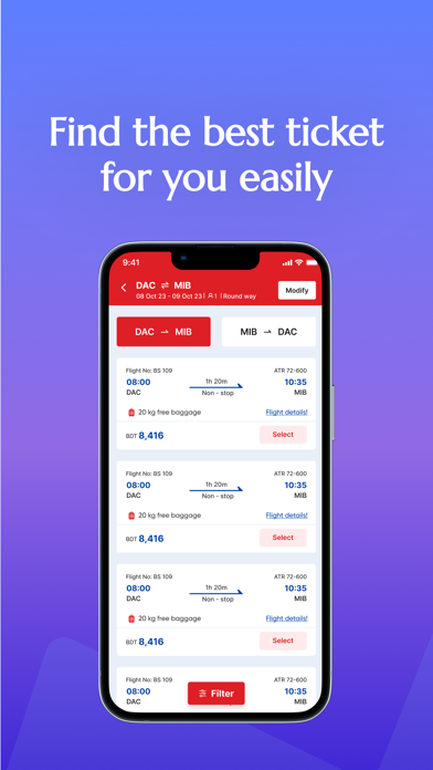 US-Bangla Airlines Screenshot
