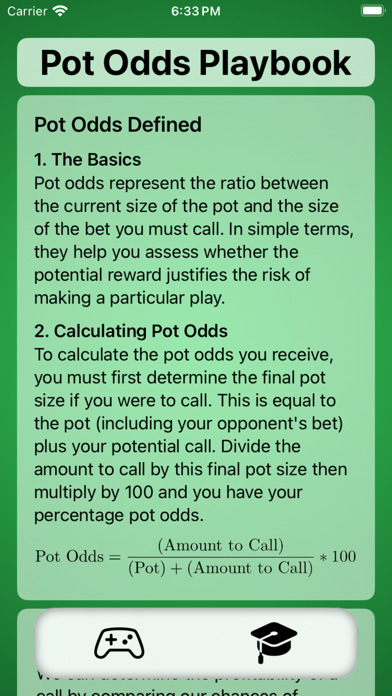 Pot Odds Pro - Poker Trainer Screenshot