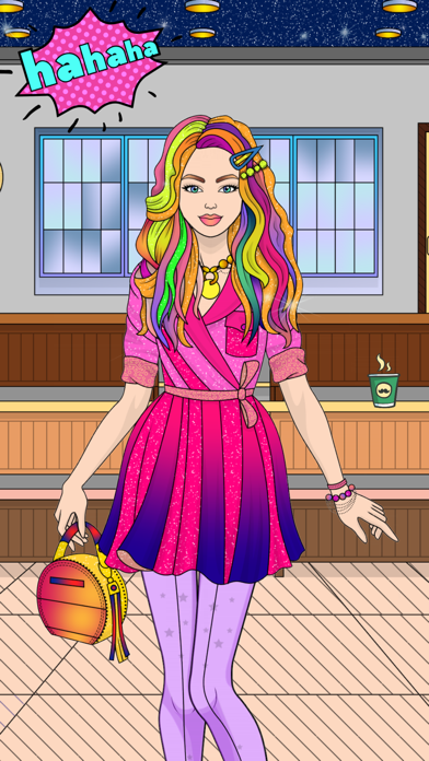 College Girl Coloring Dress Up Screenshot