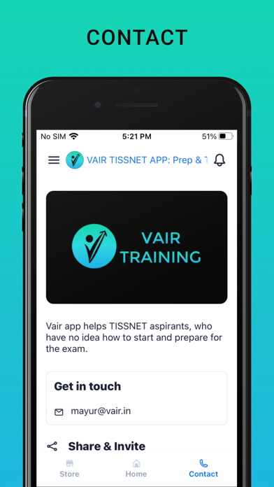 VAIR TISSNET APP Prep & Tests Screenshot