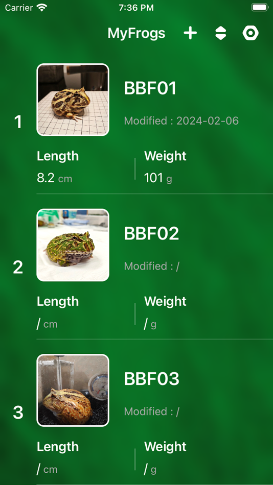 #1. MyFrogs - Recording Pet Frogs (iOS) 由: 叶祺 顾