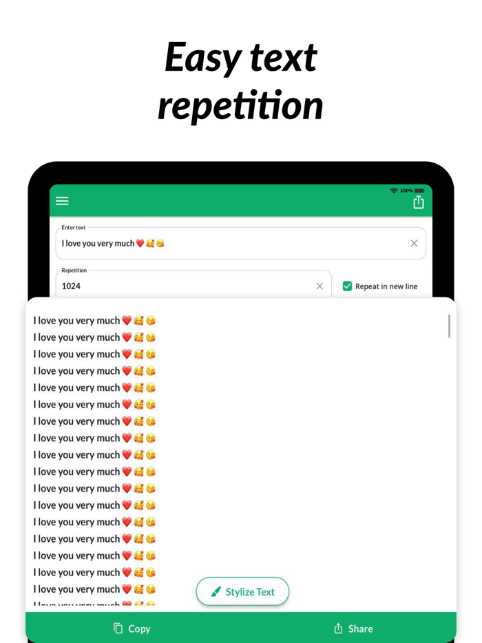 Text Repeater Repeat Text App