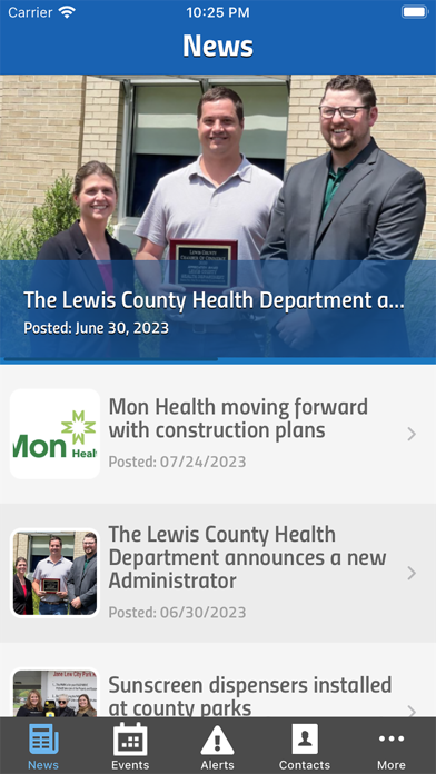 Lewis County WV Health Screenshot