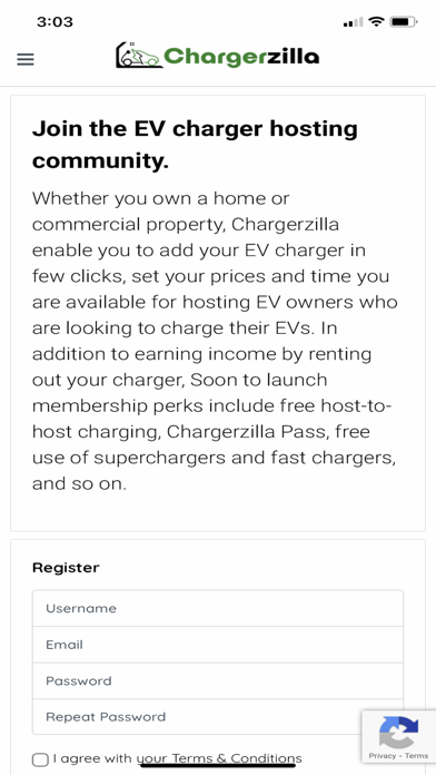 Chargerzilla - find EV Charger Screenshot