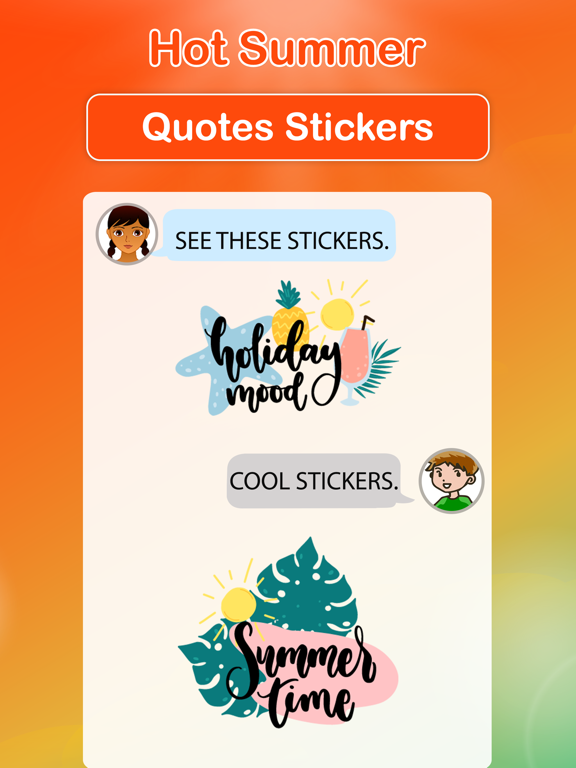 Screenshot #5 pour Hot Summer Quote Stickers