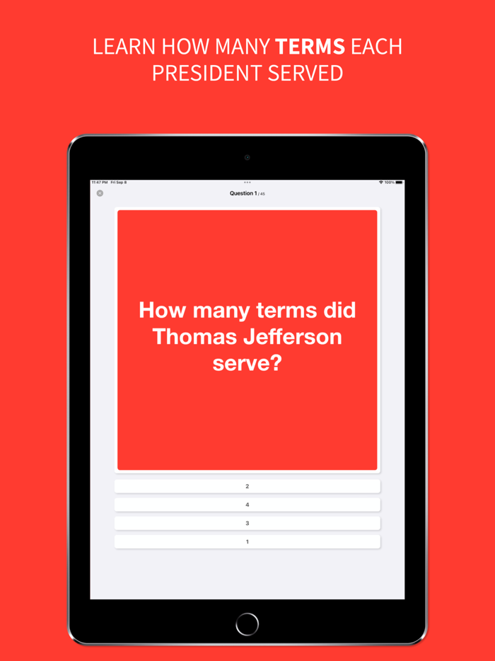 Presidents - Flashcards  Quiz