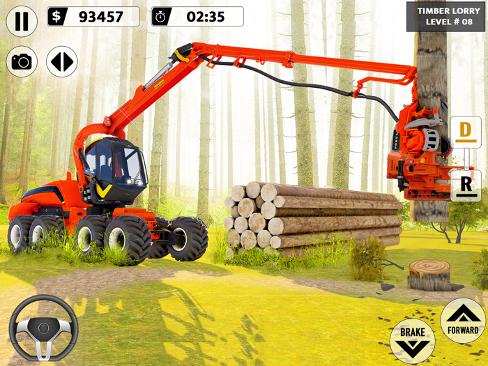 Log Transporter Truck Driving