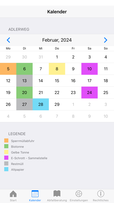 Abfuhrkalender Rödinghausen Screenshot
