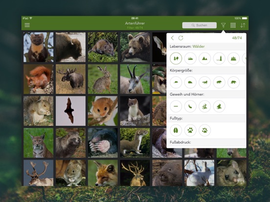 Wilde Tiere und Spuren PRO iPad app afbeelding 2