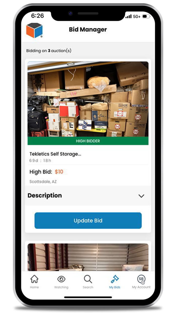 StorageTreasures Auction App