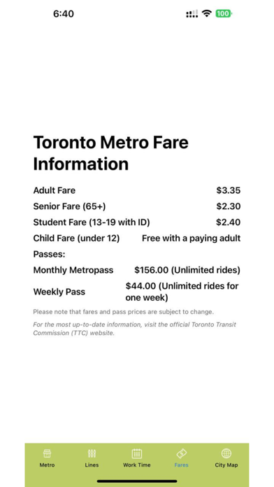 Toronto Metro Map Screenshot