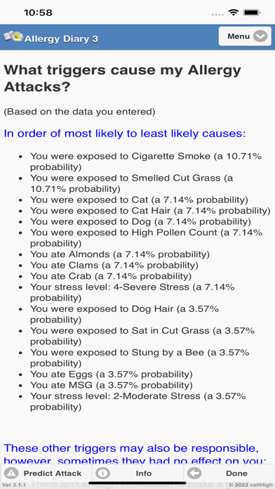 Screenshot #3 pour Allergy Diary 3