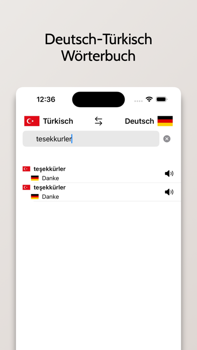 Türkisch/Deutsch Wörterbuch Screenshot