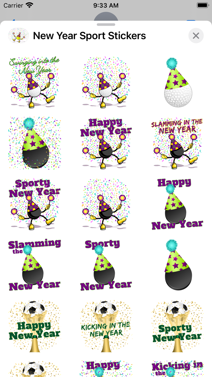 New Year Sport Stickers