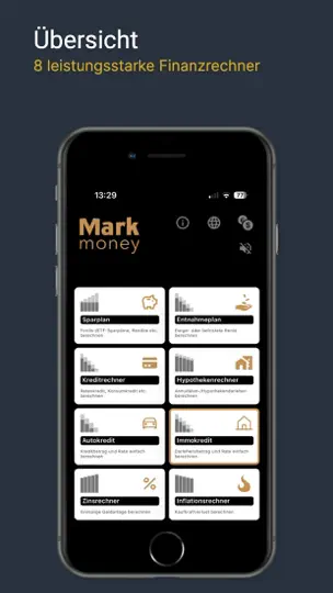 Screenshot von Finanzrechner MarkMoney3 auf dem iPhone 1