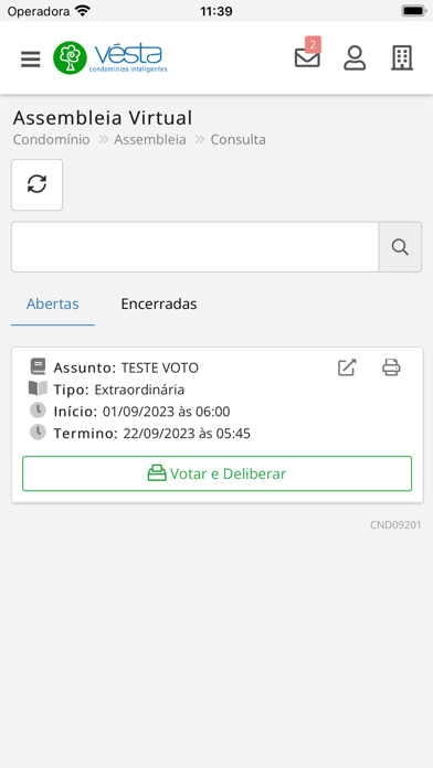 Vésta Condomínios Screenshot