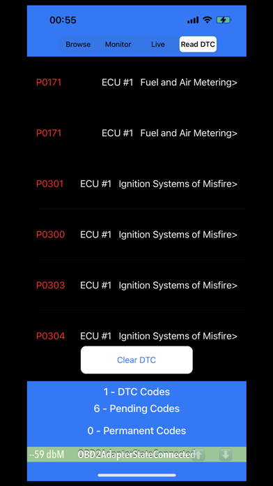 OBDII Scanner ELM327 OBD2 Screenshot