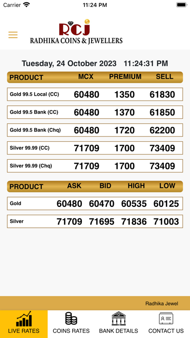 Radhika Coins and Jewellers Screenshot