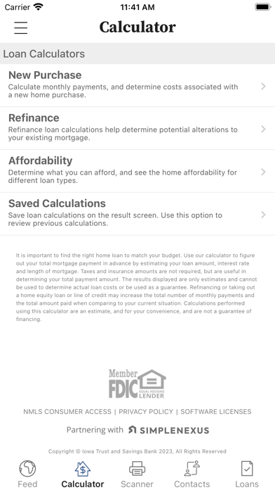 Iowa Trust Mortgage Screenshot