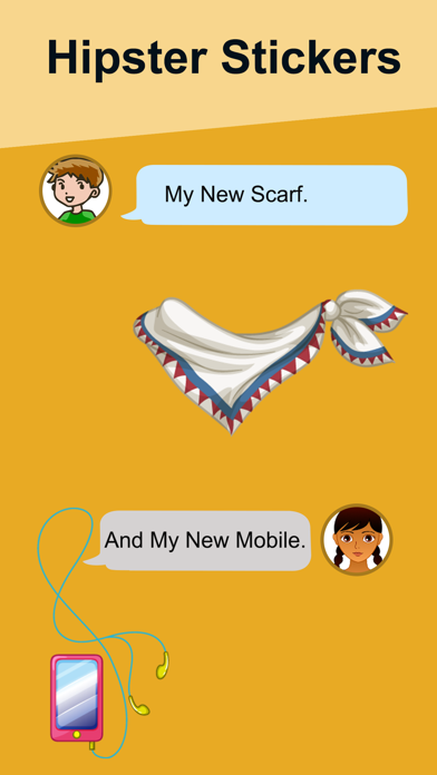 Hipster Stickers for iMessage Screenshot 2 - AppWisp.com