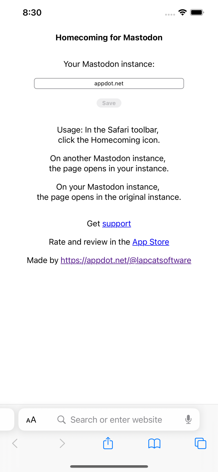 Homecoming for Mastodon