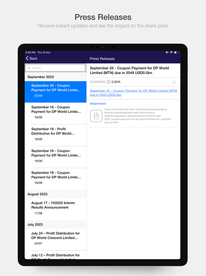 DP World Investor Relations