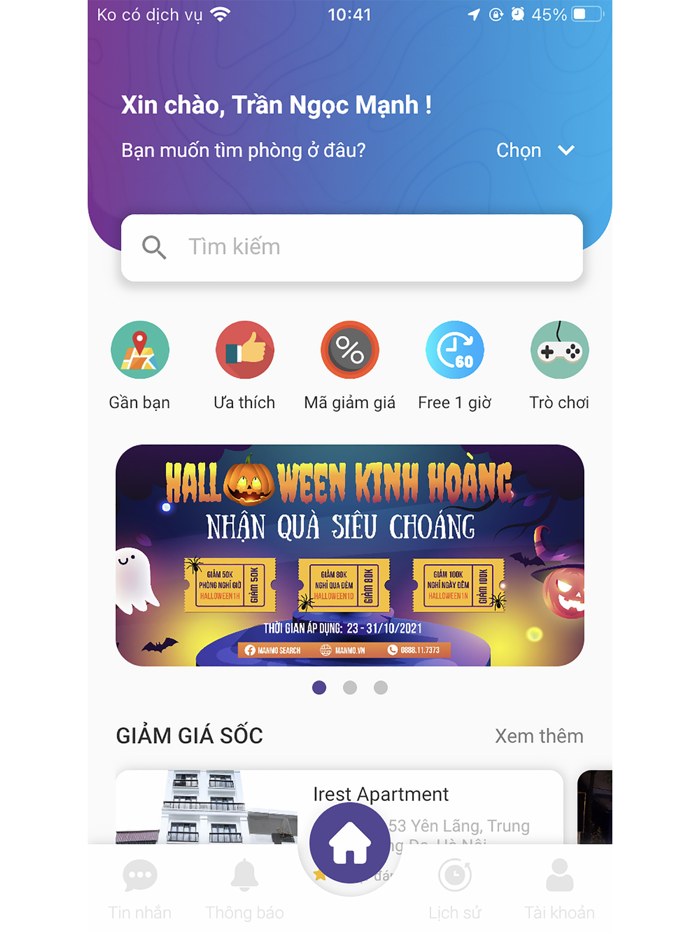 ManMo - Đặt phòng theo giờ