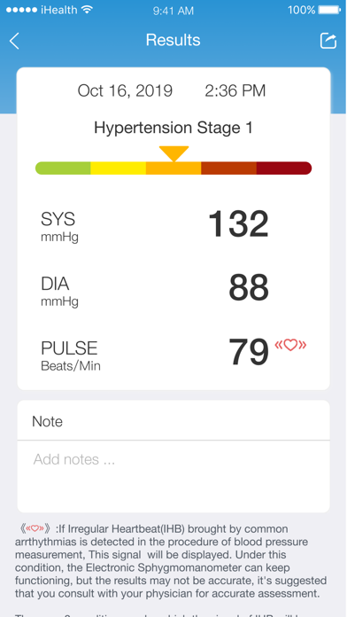 iHealth MyVitals Screenshot