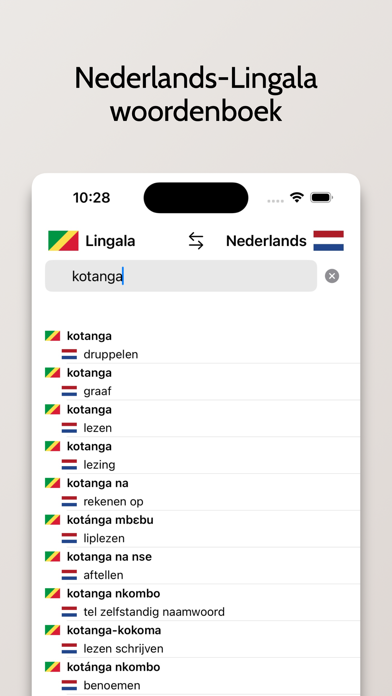 Lingala-Nederlands woordenboek Screenshot