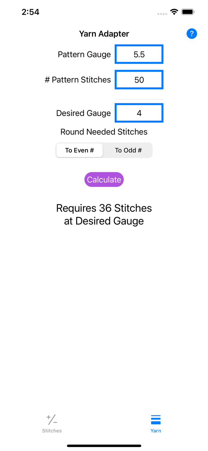 Knitting Stitch Calculator