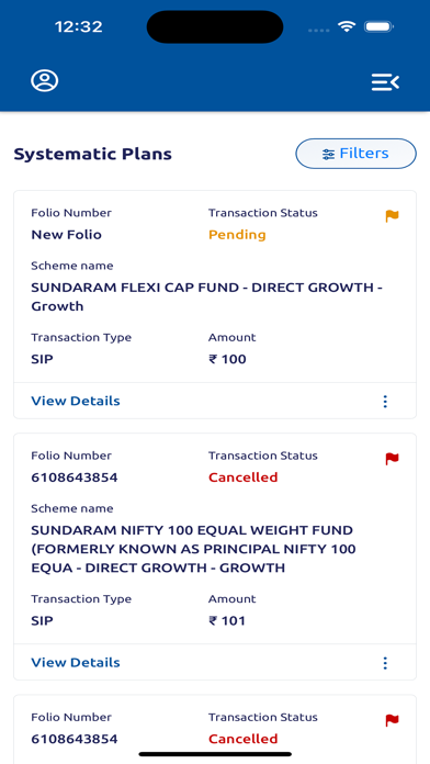 Sundaram Mutual's Investor App Screenshot