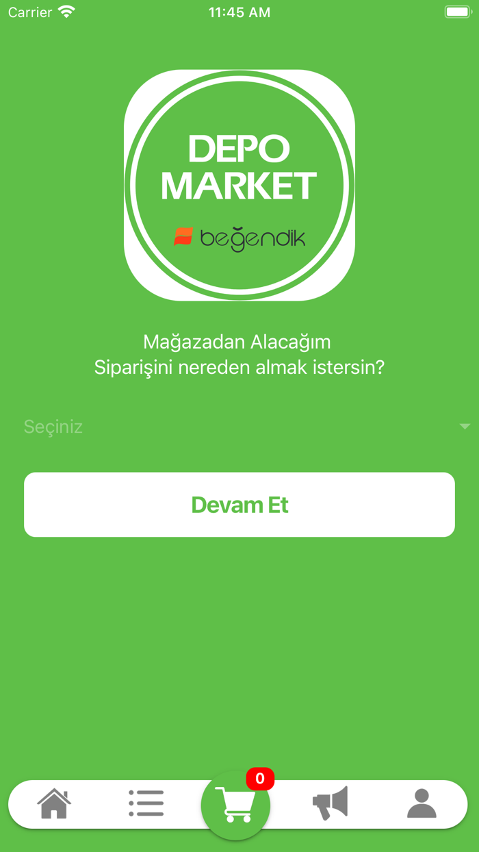 Beğendik Depo Market Gel Al