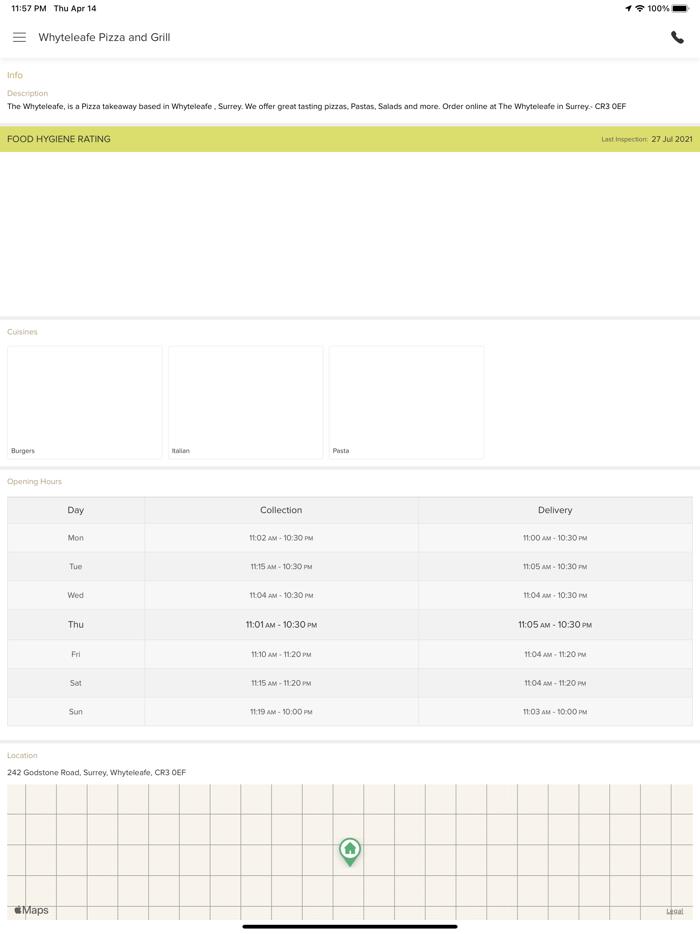 Whyteleafe Pizza and Grill