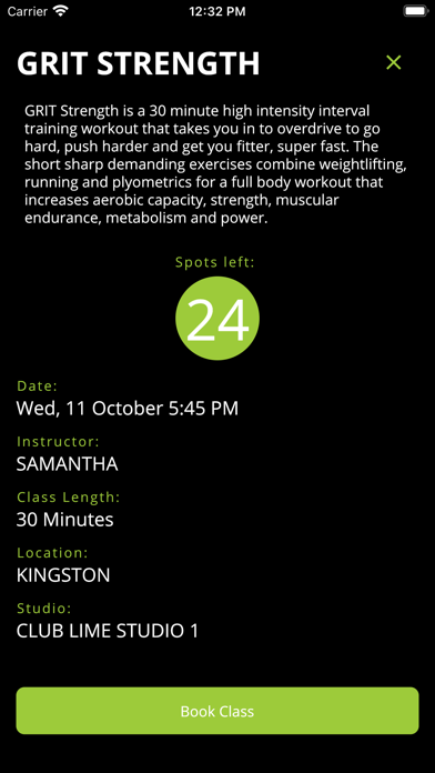 Club Lime Member ID Screenshot