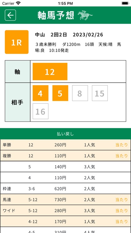 軸馬予想 【オッズ解析による競馬予想アプリ】