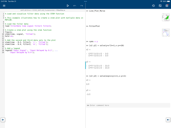 Screenshot #1 for MATLAB Mobile