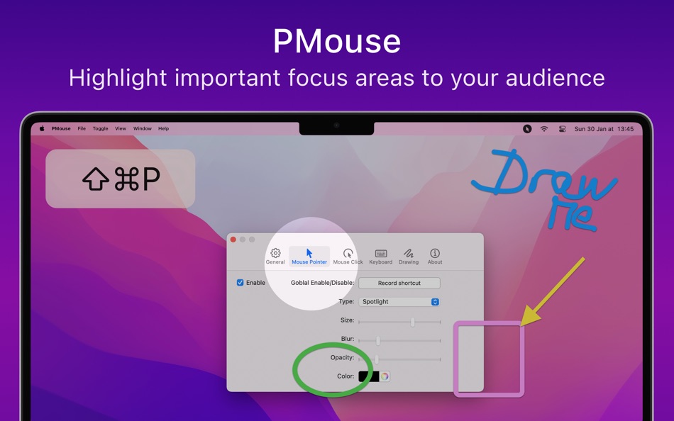 #1. PMouse - Highlight focus areas (macOS) 由: Nao Sreymey