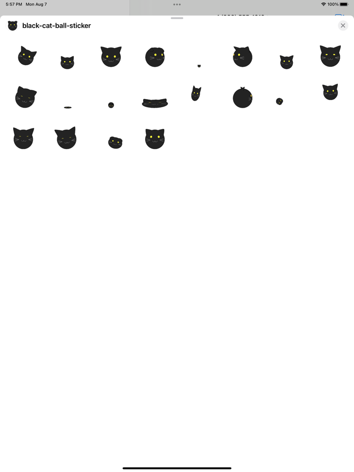 black cat ball sticker