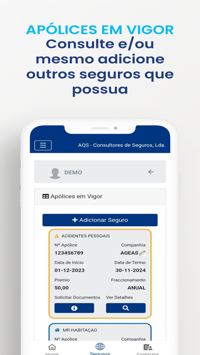 AQS Seguros Screenshot