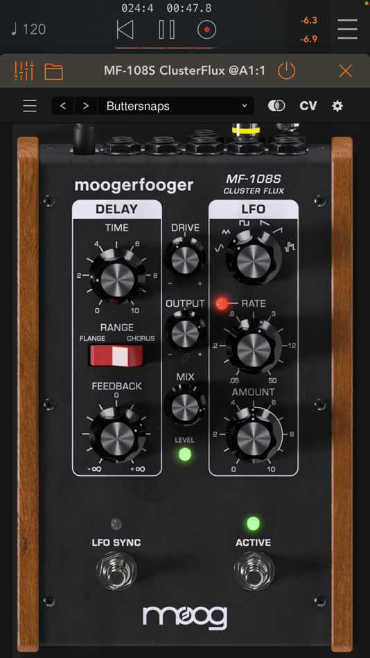 #1. MF-108S Cluster Flux (iOS) 由: Moog Music Inc.