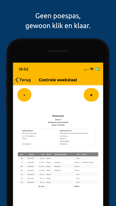 Uurtje Factuurtje App Screenshot