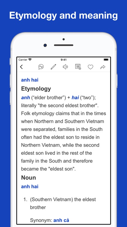 Vietnamese Origin Dictionary