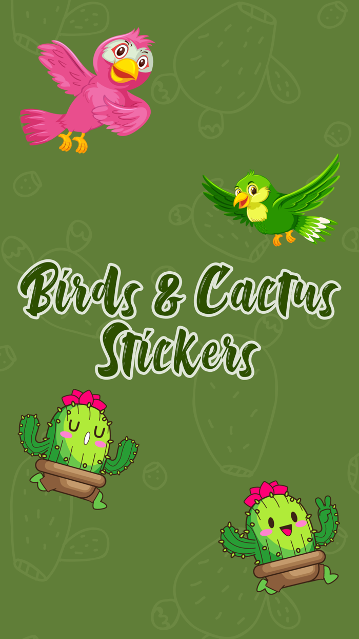 Birds and Cactus Stickers