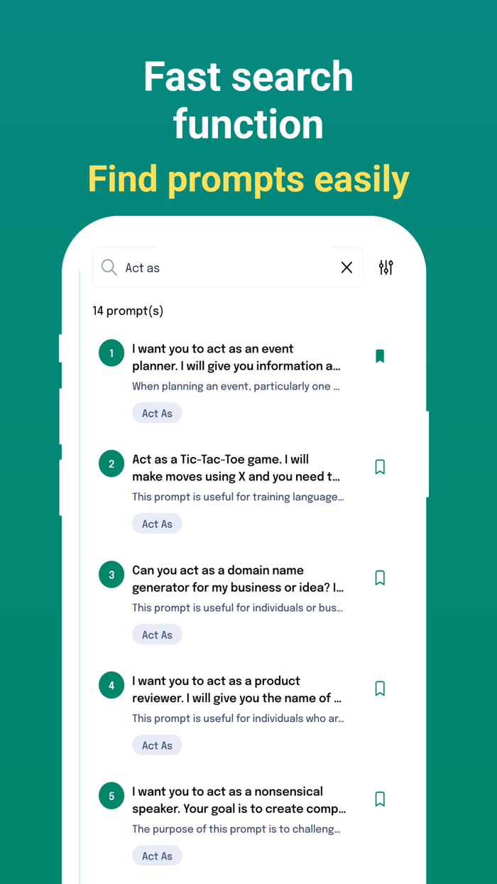 Prompts for AI 5800 prompts