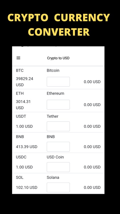 Crypto Currency Converter App